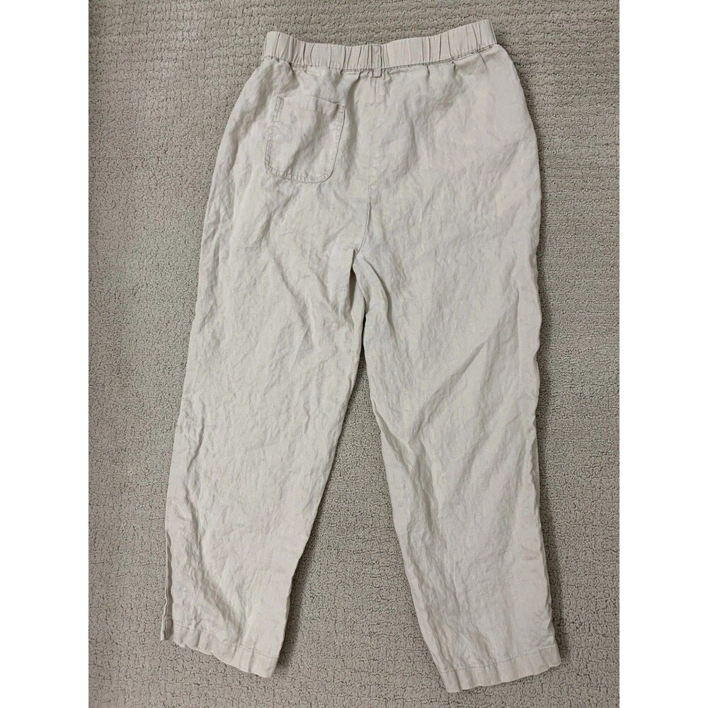 Quince Womens 100% European Linen Tan Driftwood Elastic Waistband Pants Small - Picture 3 of 9